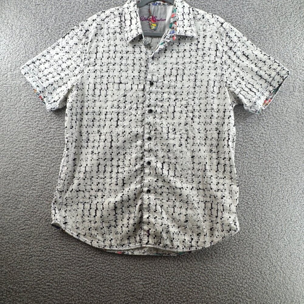 Robert Graham Mens Abstract Short Sleeve Button-Up Shirt Size Large